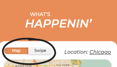 map and swipe view toggle circled